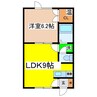 ラ・プラーニュ 1LDKの間取り