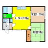 コーポ菅原 2LDKの間取り