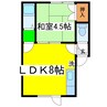 コーポレーションさとみ 1LDKの間取り