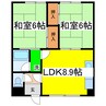 第一浅里ハイツ 2LDKの間取り