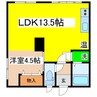 ドミール晴 1LDKの間取り