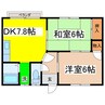 ハイネスコーポ 2DKの間取り