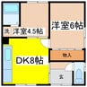 中井マンション 2DKの間取り