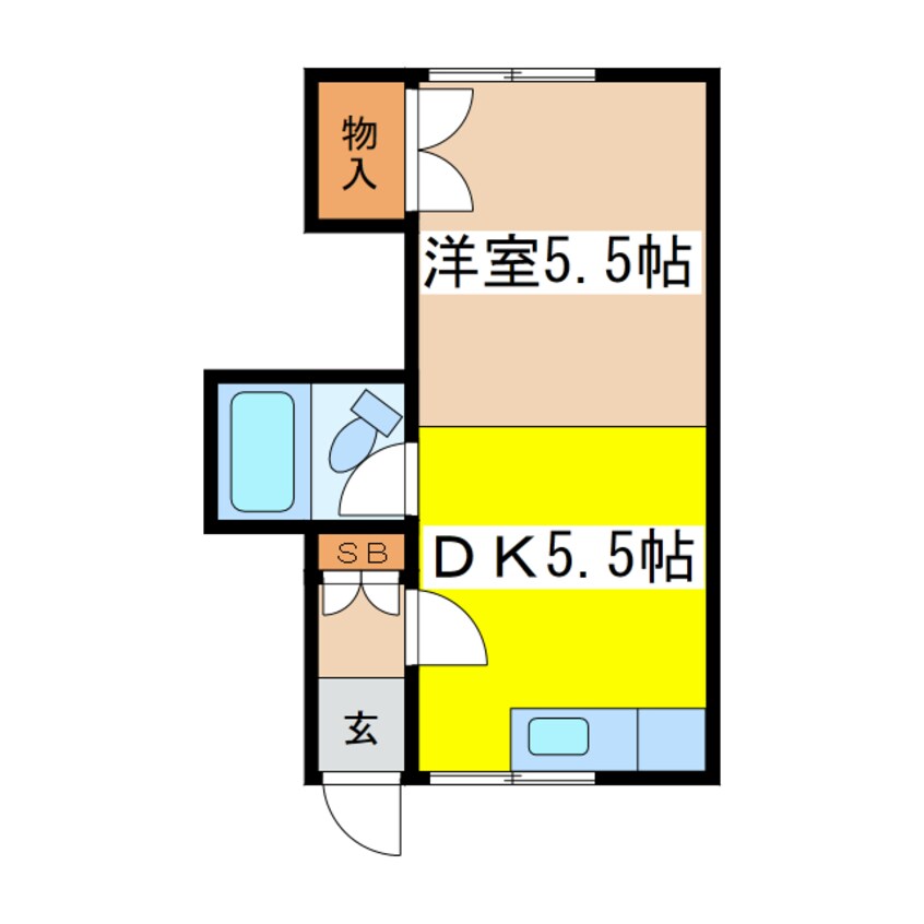 間取図 ワンルームハイツ