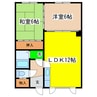 北幸ハイツ 2LDKの間取り