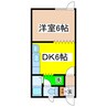 ゴリラハウス 1DKの間取り