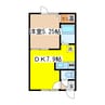 アーバンふみぞの 1DKの間取り