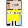 富士見東棟 1LDKの間取り