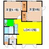 ハイツＮＫ 2LDKの間取り