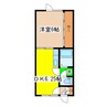 ハイネスコーポハイブリッヂ 1DKの間取り