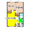 コーポ２０００ 2LDKの間取り