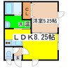 ハピネスドムス文苑 1LDKの間取り