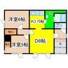 東宝ハイツ 2DKの間取り