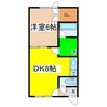 ハービス文苑２ 1DKの間取り