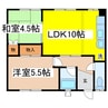 喜代丸ハイツ 2LDKの間取り