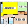 喜代丸ハイツ 2LDKの間取り