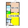 リヨンハート 1LDKの間取り