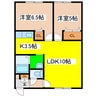 エーコー大楽毛Ａ 2LDKの間取り