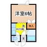 ハウス春 1Kの間取り
