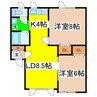 プロスパ 2LDKの間取り