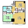 グランドール司 2LDKの間取り