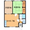 春日ハイツB 2DKの間取り