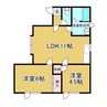 小林マンション 2LDKの間取り