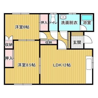 間取図 根室本線・花咲線/柏林台駅 徒歩35分 築30年