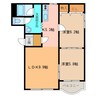 ピュアライフ１０２８ 2LDKの間取り