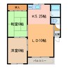 ホワイトハイツ 2LDKの間取り