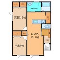 池田旭町貸家の間取図