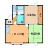フレグランスルームＡ 2LDKの間取り