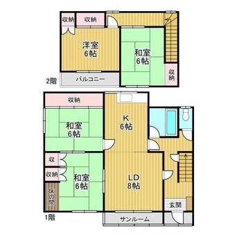 間取図 西11南17貸家