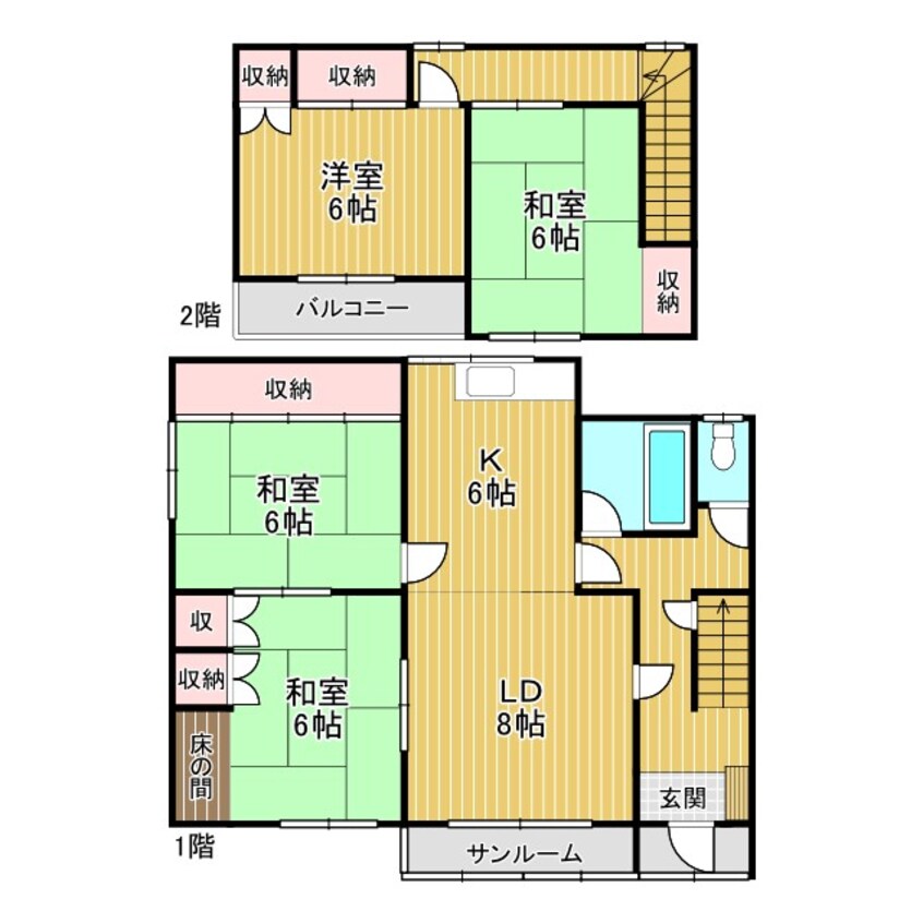 間取図 西11南17貸家