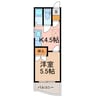 クレス東2条 1Kの間取り