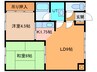 飛田ハイツ　B棟 2LDKの間取り