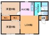 プリオール杉 2LDKの間取り