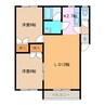 コーポイーストリバーサイドⅡ 2LDKの間取り