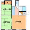 辻ハイツ 2DKの間取り