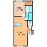 グラシアス緑ヶ丘 1LDKの間取り