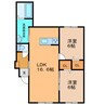 グラシアス緑ヶ丘 2LDKの間取り
