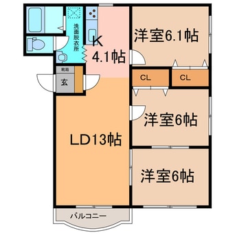 間取図 パティオあかしやⅠ