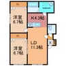 グラシアスSH 2LDKの間取り