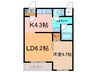 ウェルデ壱番館 1LDKの間取り