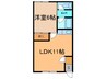 峰田ハイツ 1LDKの間取り