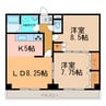 シャルム壱番館 2LDKの間取り