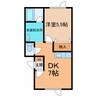 コーポハピネス 1DKの間取り