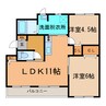 マンション鹿内 2LDKの間取り