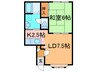 シャンブル 1LDKの間取り