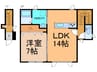 スイートピーM.K 1LDKの間取り